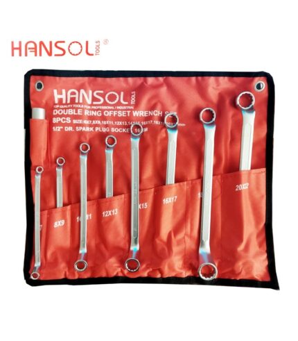 سری 8 عددی آچار دو سر رینگ 6 تا 22 برند هانسول HANSOL